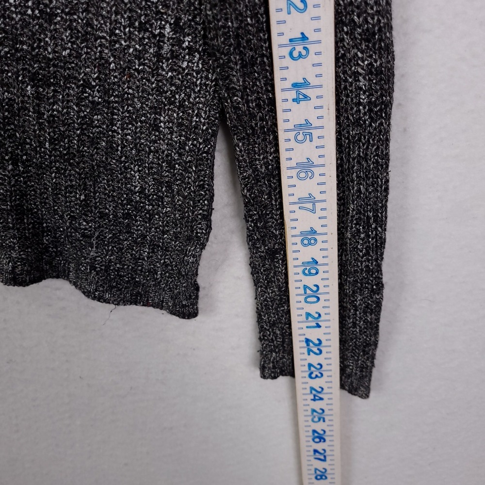 Eileen Fisher Scoop Neck Sweater Womens L Black White Marled Linen Blend Knit - Picture 9 of 13